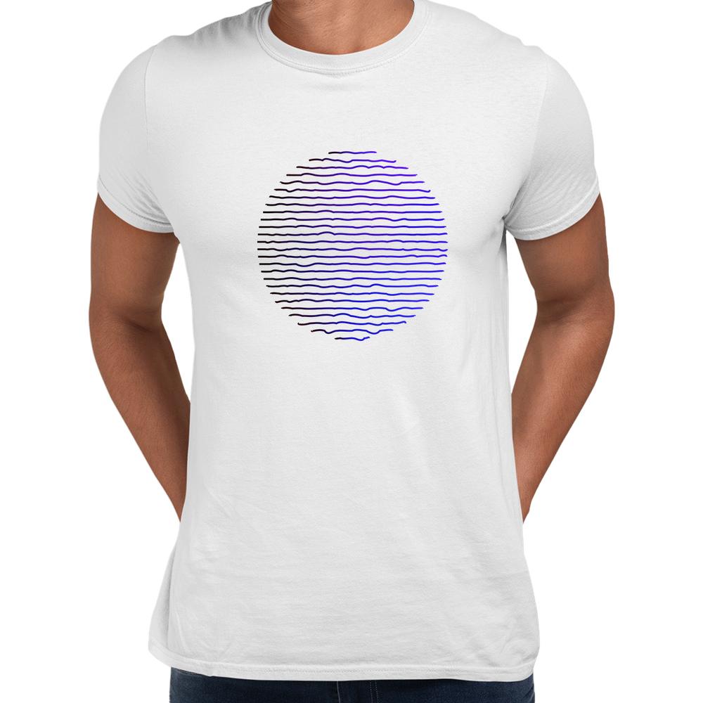 Futuristic Circular Wave Gradient Sphere Liquid 3D Defect Unisex Male Tshirt L