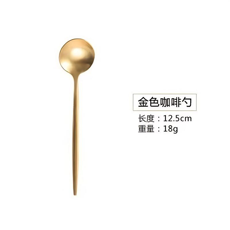304 Mirror Gold Western Food Knife, Fork and Spoon Tableware Steak Knife and Fork Dessert Fork and Spoon Coffee Spoon Chopsticks