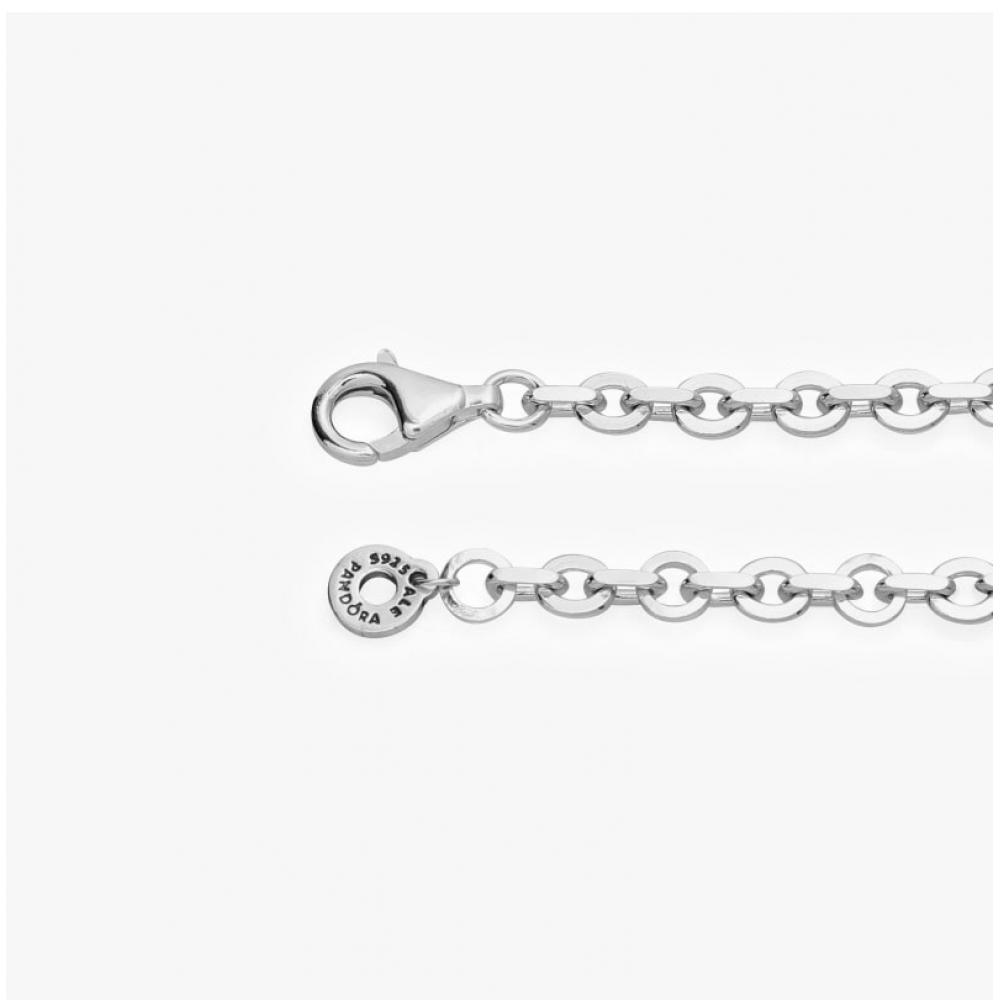 Pandora 592777c01 Signature Pav  Bold Chain Silver Bracelet