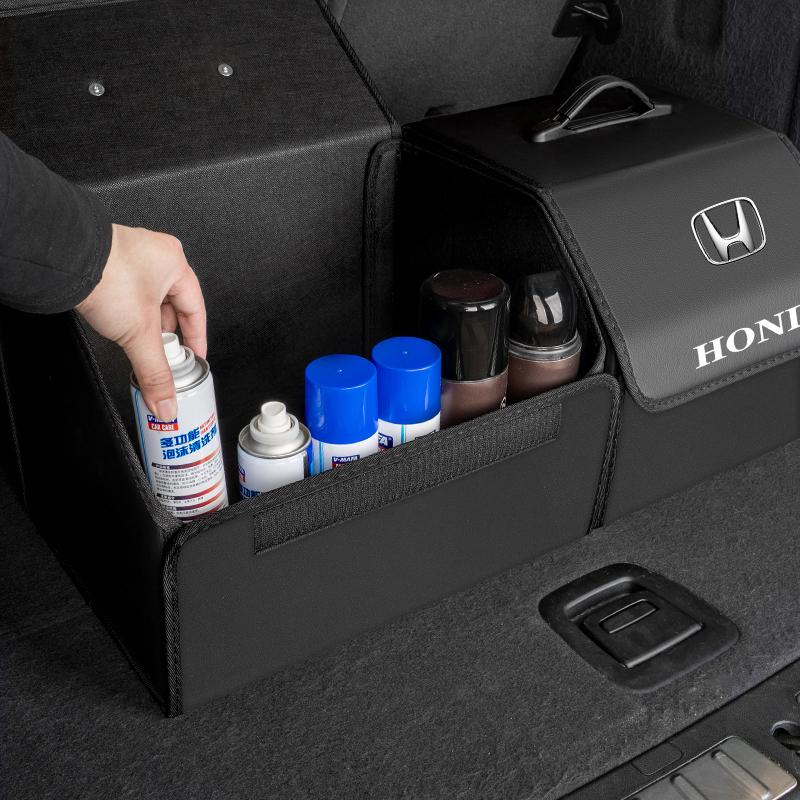 Car Boot Storage Box High-capacity Leather Organizing Case For Honda Civic Accord Crosstour Spirior Odyssey Avancier UR-V Sienna