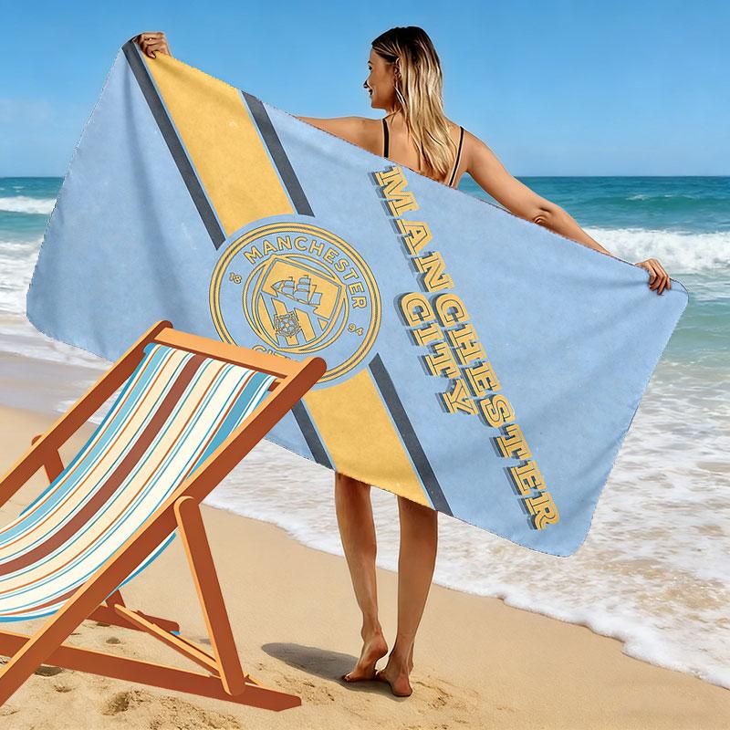 MCFC Print Beach Towel, Large Soft Quick Dry Towel for Beach Camping Swimming