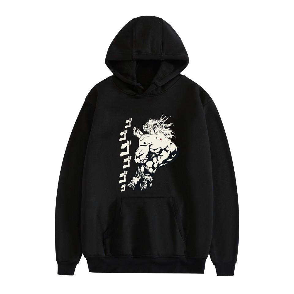 JOJO s Bizarre Adventure Unisex Hoodie - Trendy Autumn/Winter Casual Print Sweatshirt Large черный а