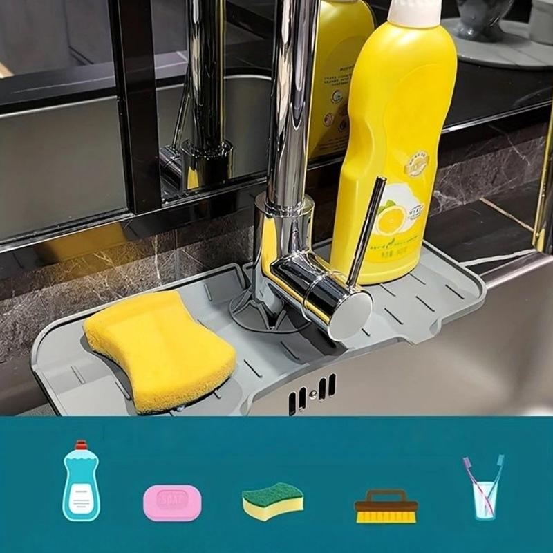 1Pc Foldable Faucet Drain Pad, Splash-proof Sink, Kitchen Sink, Household Water-proof and Leak-proof Sink Drain Pad
