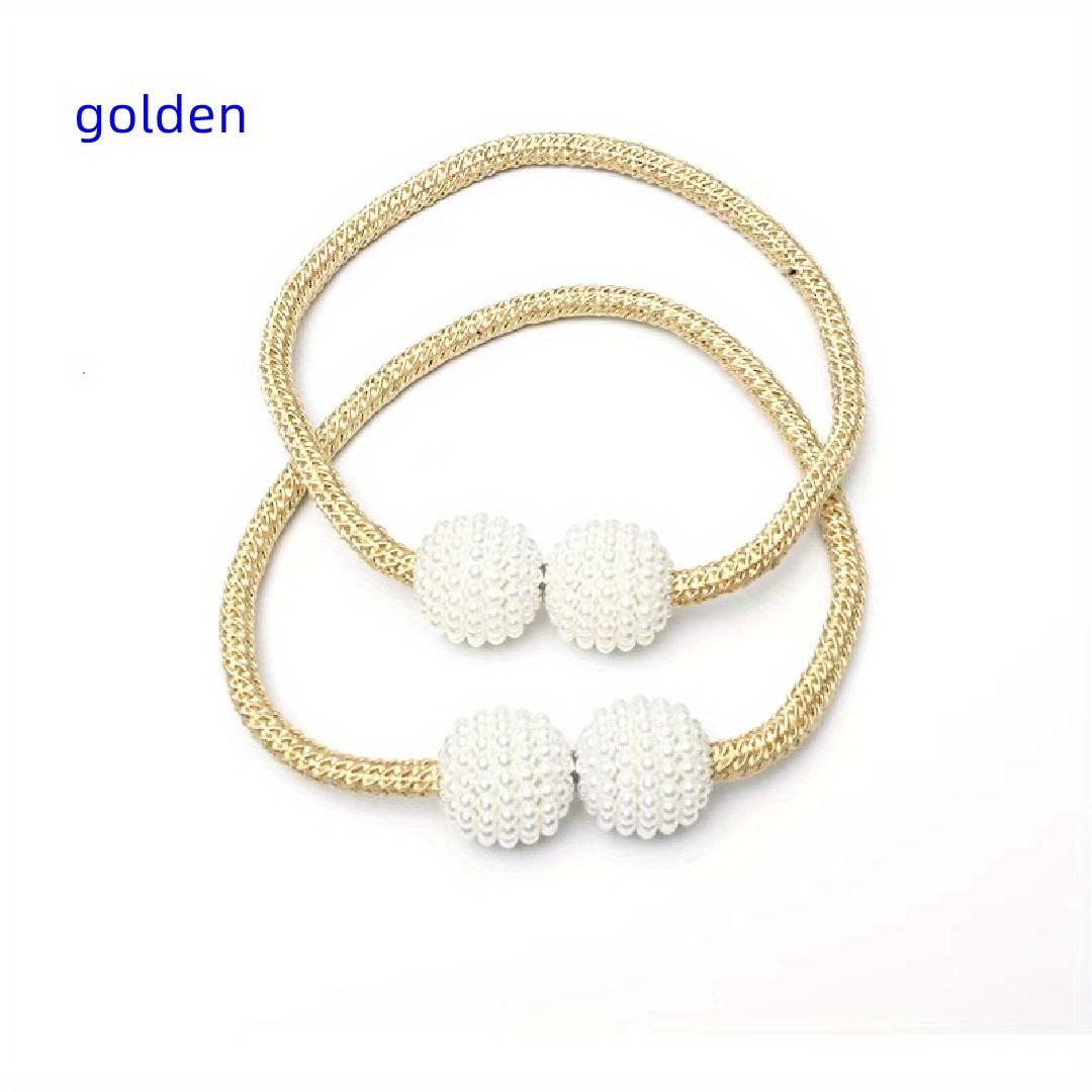 

Набор из 5-цветных магнитных жемчужных подхватов для штор, подходит для украшения дома в гостиных, спальнях и офисах золотой