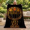 Edmonton Oilers blanket Flannel Blanket Soft Cozy Plush Throw for Sofa Bed Lightweight Home Decoration Gifts for Christmas various holidays