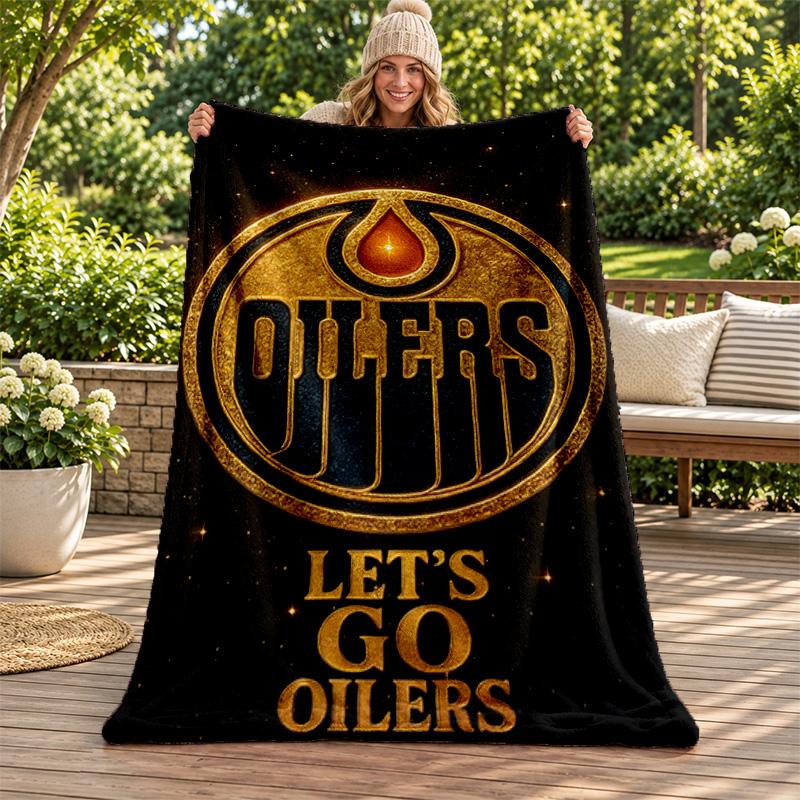 Edmonton Oilers blanket Flannel Blanket Soft Cozy Plush Throw for Sofa Bed Lightweight Home Decoration Gifts for Christmas various holidays