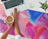 Decorative Table Mat with Premium Print Colorful Abstractions 120X60 Cm