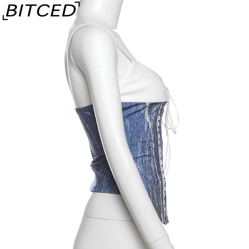 BITCED Spring Women's Solid-Color Slim-Fit Streetwear Fashion Halter Backless Tank Top