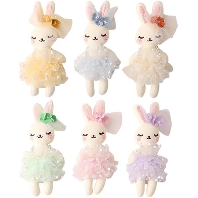 SAFIGLE 6pcs Plush Bunny Rabbit Dolls - Soft Stuffed Animals for Easter, Cuddly and Cute Bunny Toys for Kids, Perfect for Headdresses and Playtime