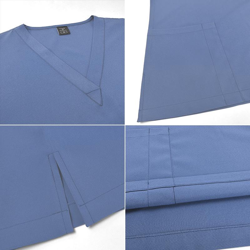 Unisex Quick-Dry Stretch Scrub Suit - Short Sleeve for Medical Professionals
