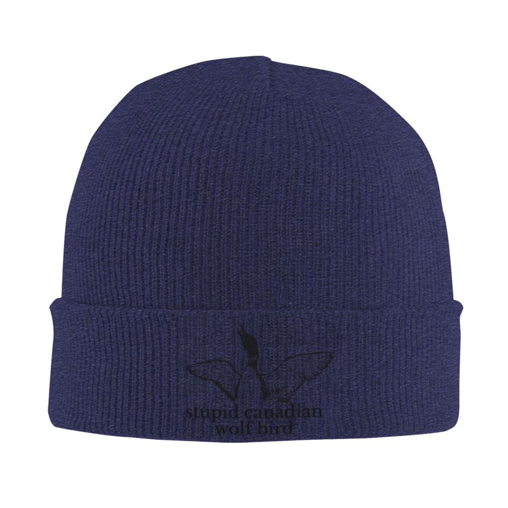Stupid Canadian Wolf Bird Heated Rivalry Quote Knit Hat Beanie Winter Hats Warm Acrylic Color Caps for Unisex Women Gifts