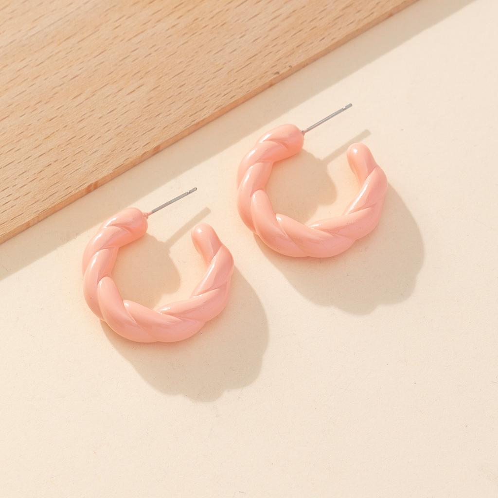 Summer Candy Color Bamboo Knot Earrings Acrylic Big Earrings For Women Personalized Vintage Fashion Jewelry Accessories