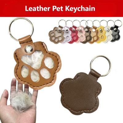 Leder Schlüsselanhänger kreativer Haustierhaare Aufbewahrungsanhänger Katze und Hund Haare exquisit niedlich Tasche Anhänger