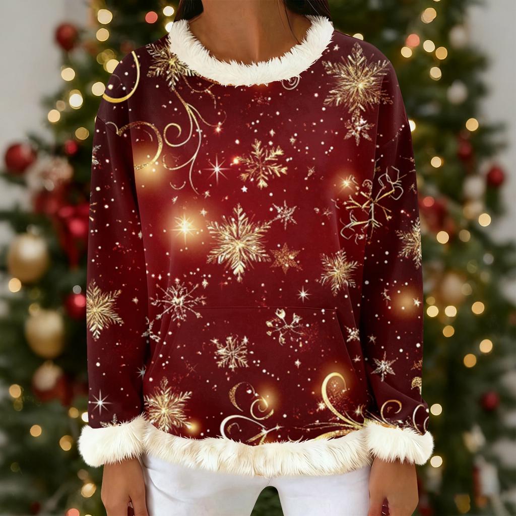 Women's Casual Fashion Print Long Sleeve Hooded Sweatshirt Top