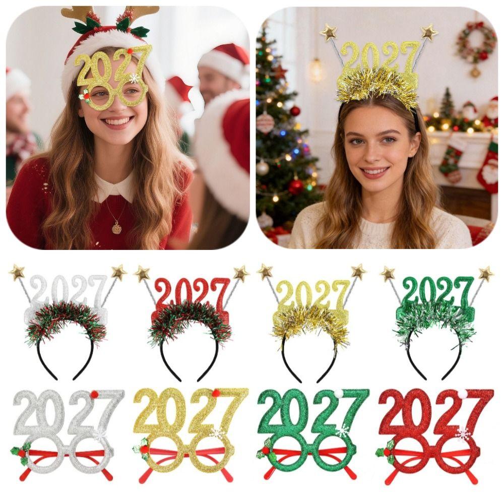Sequin 2027 Happy New Year Headband Sweet Star Strip Headwear Photo Prop