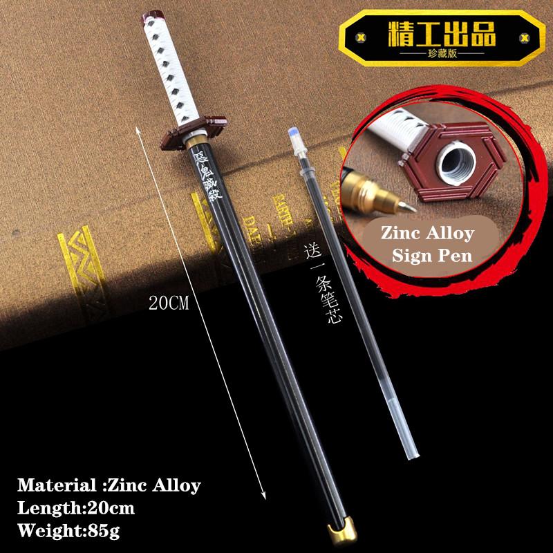 Anime Kimetsu No Yaiba Sword Model Gel Pen 0.5Mm Black Refill Cosplay Prop Kid Student Writing Pens Gift
