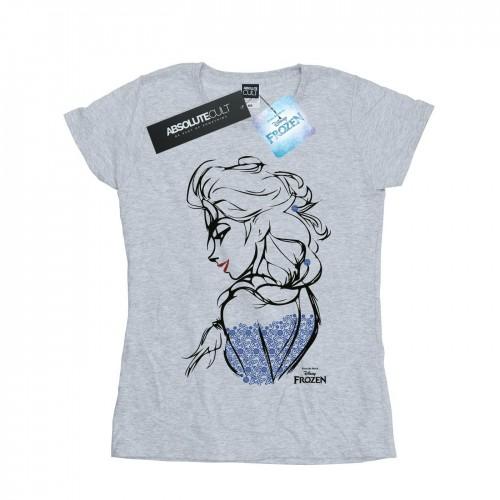 Disney Womens/Ladies Frozen Elsa Sketch Mono Cotton T-Shirt