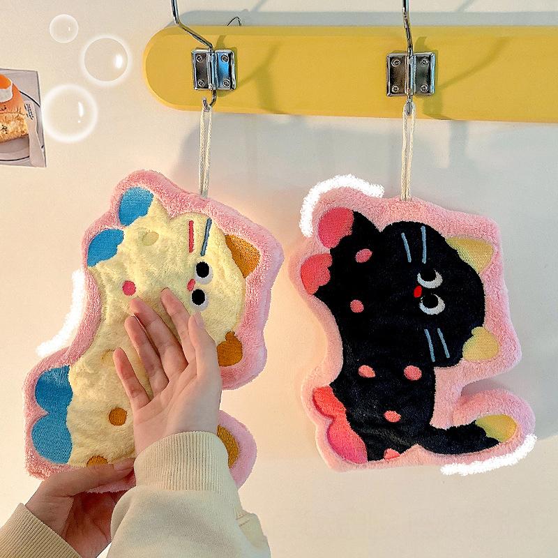 Bathroom Absorbent Hand Towel Kawaii Thickened Handkerchief Wall Hanging Hand Cloth Kitchen Hand Towel Room Decor