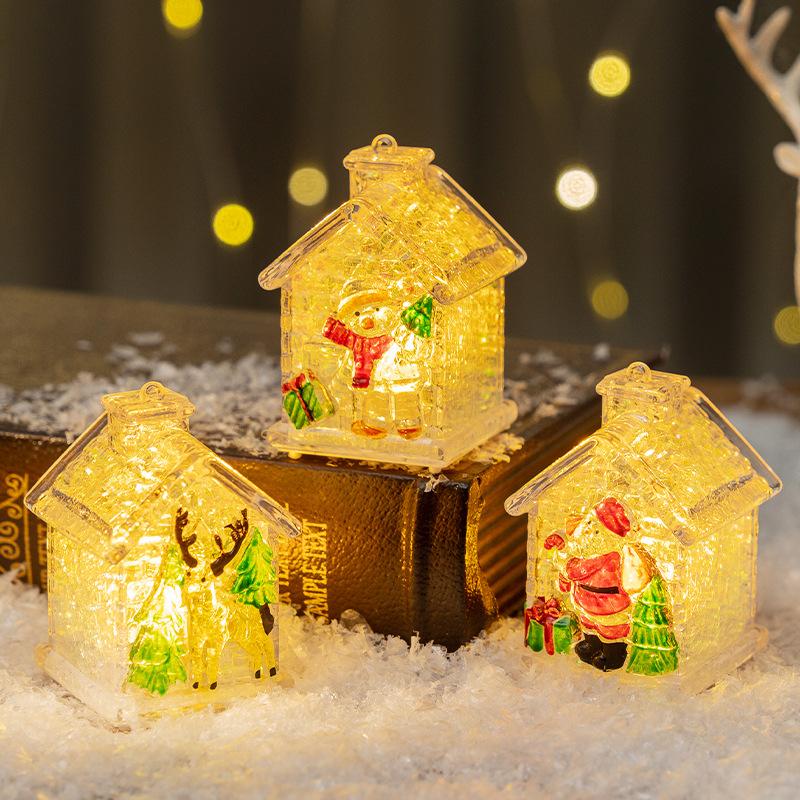 Christmas Ornaments Christmas Decorations, Small Houses Glowing Christmas House Small Gifts