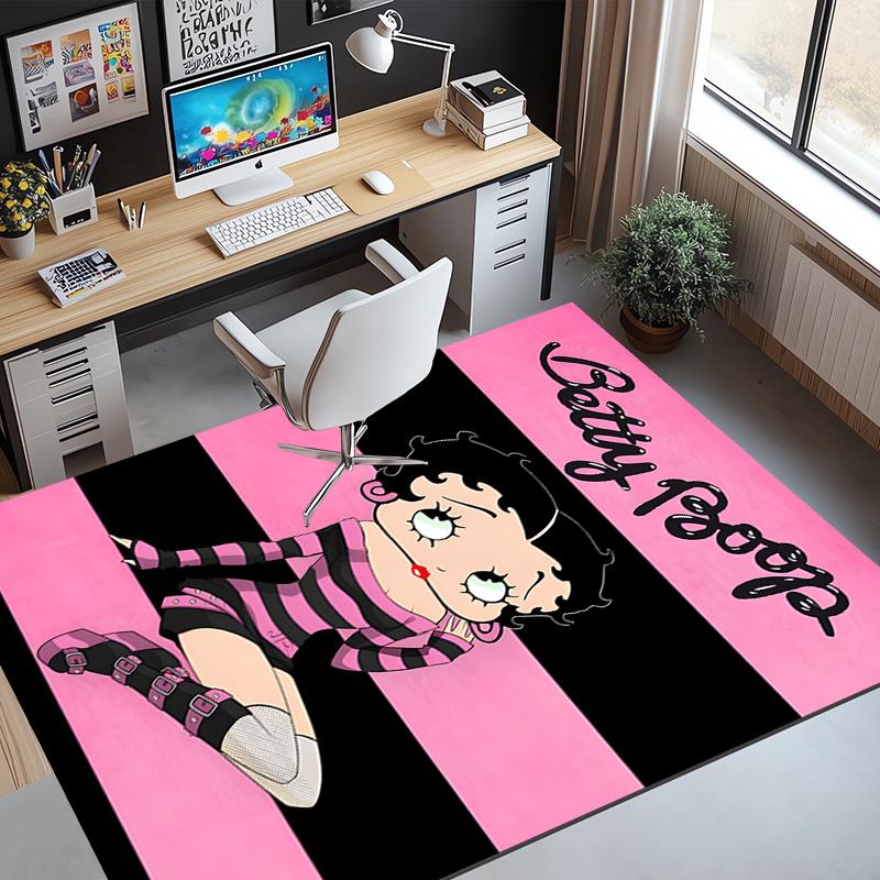 Betty Boop Pattern Rug, Indoor/Outdoor Mat, for Picnic, Gameroom, Bedroom, Office, Living Room, Home Decor Carpet, Birthday Gift