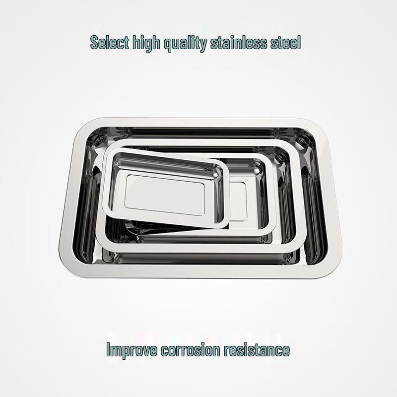 MOLUONA 304 Stainless Steel Rectangular Tray