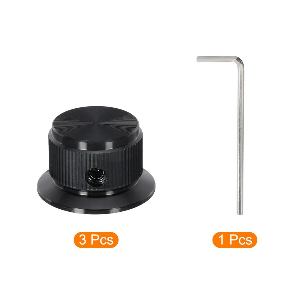 uxcell Potentiometer Aluminum Guitar Control 1 Shaft with for Power Volume 24mm 3 Pieces Knob, Knob, Wrench, Guitar, Bass, Audio, Amplifier, Control,