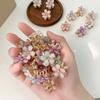 4Pcs Hair Pins Camellia Flower Shape Mini Gripper Side Bang Small Hair Claw Commuting Dating Dinner