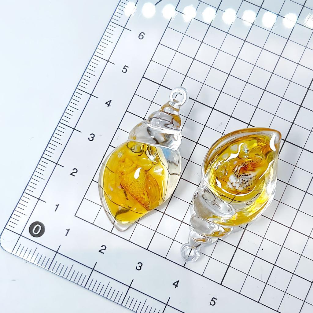 DW91 5pcs Transparent Luminous Acrylic Conch Charms Colorful Pendant DIY Jewelry Making Necklace Earrings Keychain Accessories