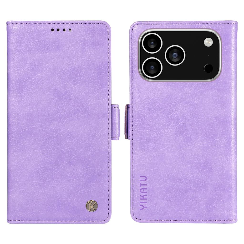 Pro iPhone 17 Pro Pouzdro YIKATU YK-007 Textura liči PU kůže Peněženka Kryt na telefon