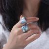 Open Ring Enamel Flower Ring Daisy Irregular Enamel Ring Personality Heart Ring  Gift