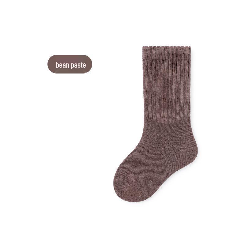 Children's Mid-Calf Cotton Socks for Boys and Girls - Spring/Autumn Style, Loose-Top Princess Design, Infant & Student Sports Socks.