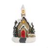 62KD Christmas LED Lighted Miniature Snow House Resin Ornament Village Scene Battery Operated Luminous Figurine Xmas Decor