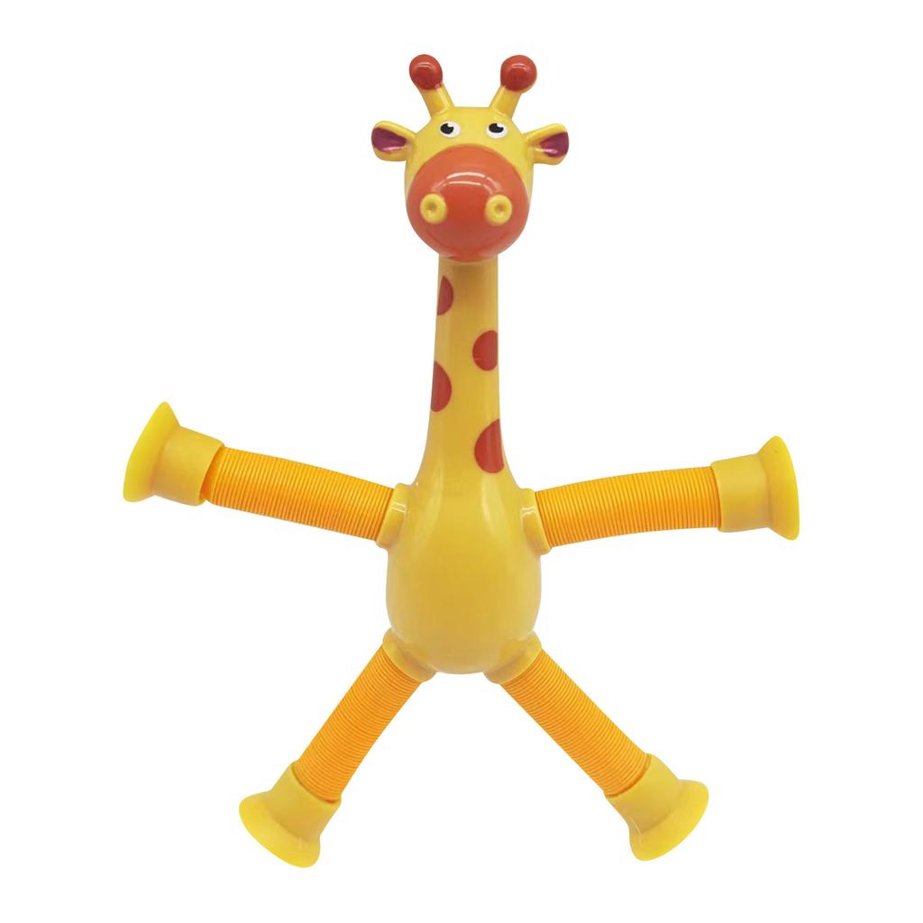 Telescopic Suction Cup Giraffe Toy, Changing Giraffe Educational Stress Toy, Parent-Child Interactive Decompression Toy With Light