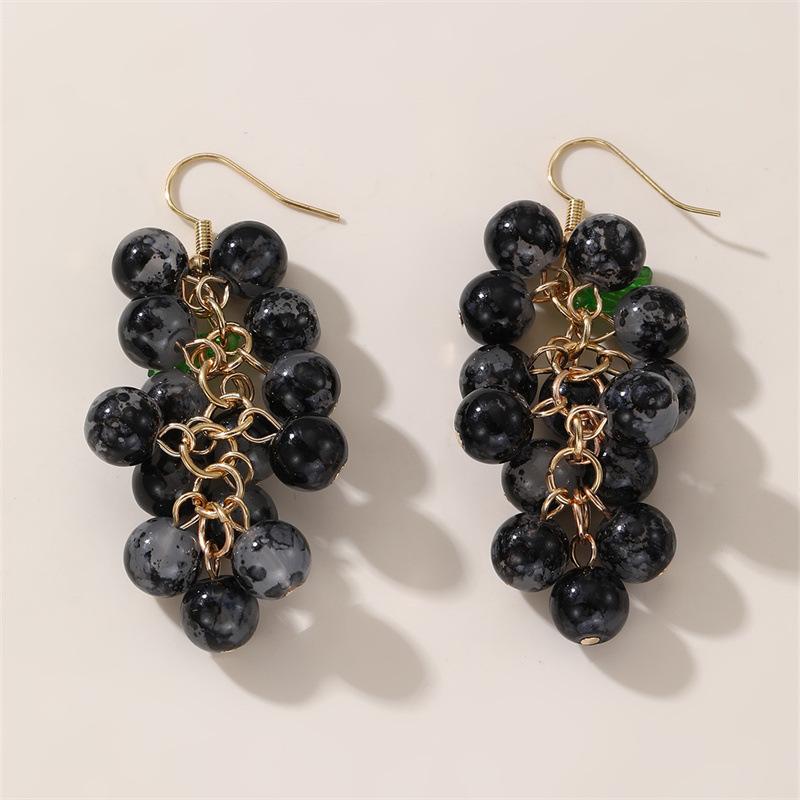 Summer Countryside Style Grape Pendant Earrings For Women Personalized Daily Accessory Party Jewelry Anniversary Birthday Gifts
