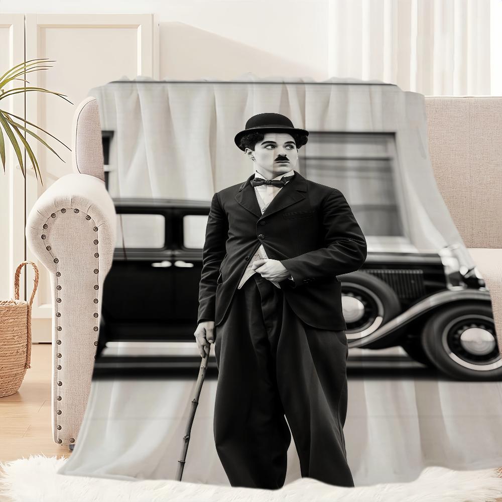 

Actor C-Charlie C-Chaplin Blanket Blanket for Couch Sofa Travel Home Picni Flannel Blanket birthday gift Warm Comfortable 80x60in