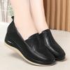 4.5cm Breathable Comfortable Shallow Cutout Soft Leather Shoes Women Loafers 2025 Summer Platform Wedges Shoes for Office Mom