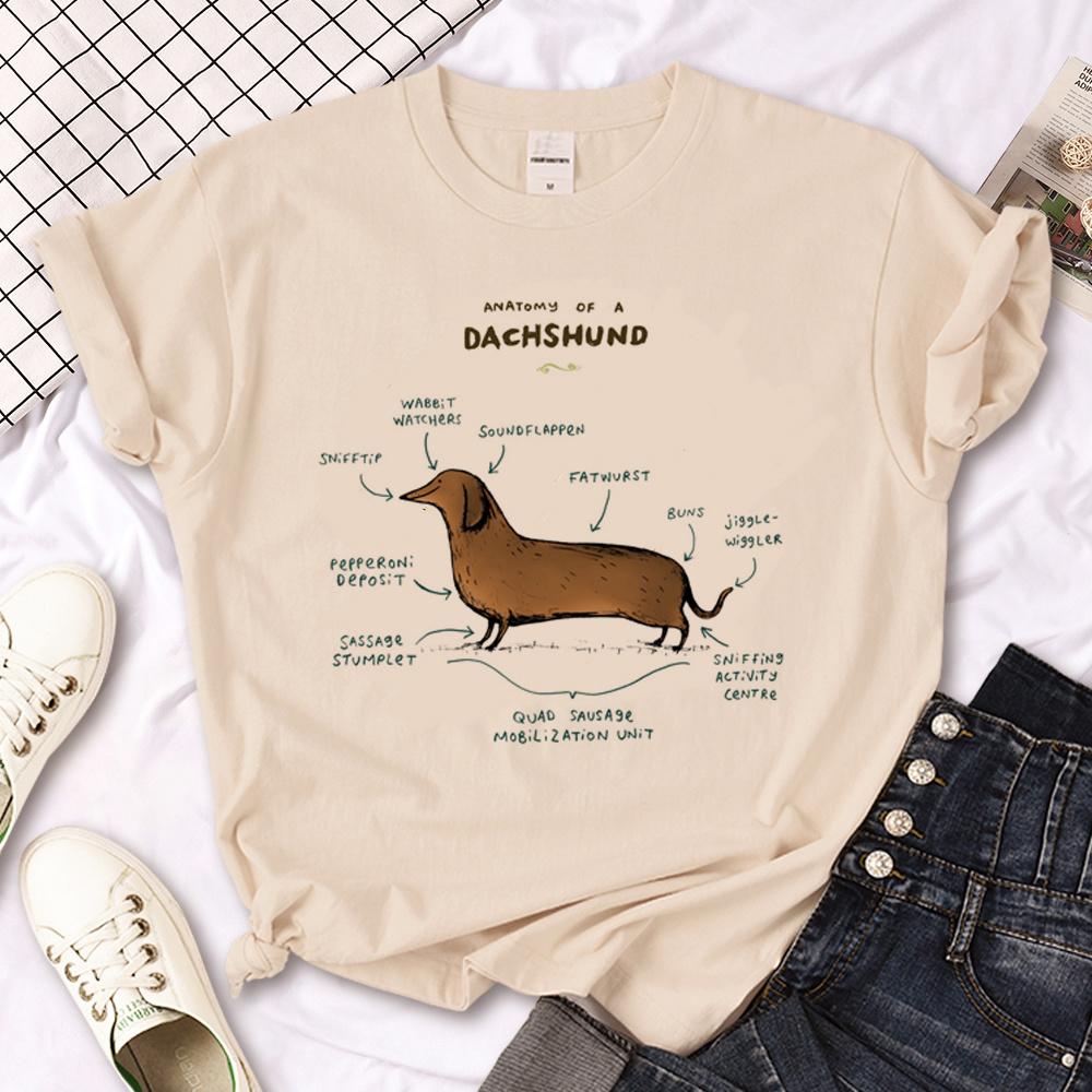 Dachshund Top Women Streetwear Summer Funny Tshirt Girl Graphic Clothes