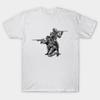 Men Black Print T-shirt Special Forces No-Cut Transfer Paper Print Cotton Tshirt