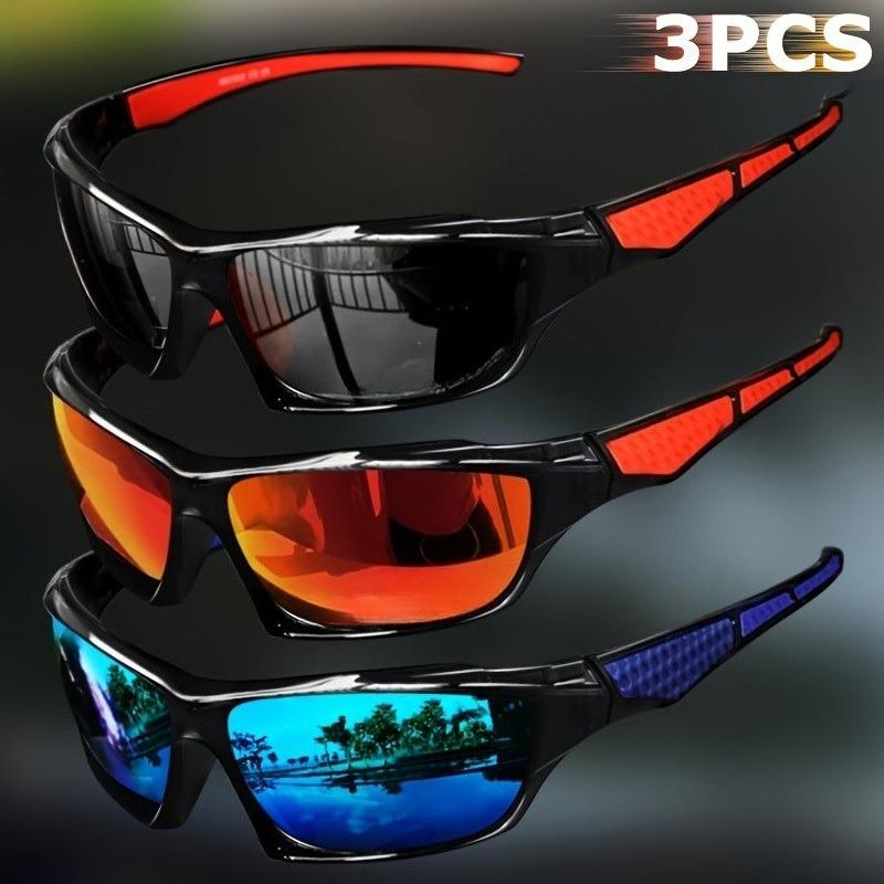 3PCS UV 400 Sunglasses for Travel Camping Rock Climbing Fishing Hiking Outdoor Anti Glare Fashionable Glasses
