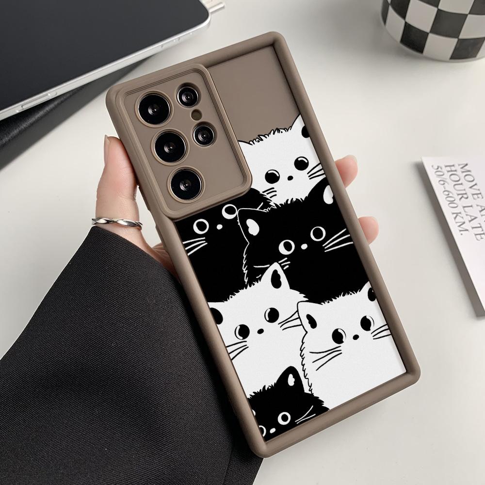 Silicone Case For Samsung A55 5G A16 S25 Ultra S24 FE S23 Plus S22 A54 A53 A35 A34 A33 A25 A15 A14 A13 A06 A05 A05s Cat Covers