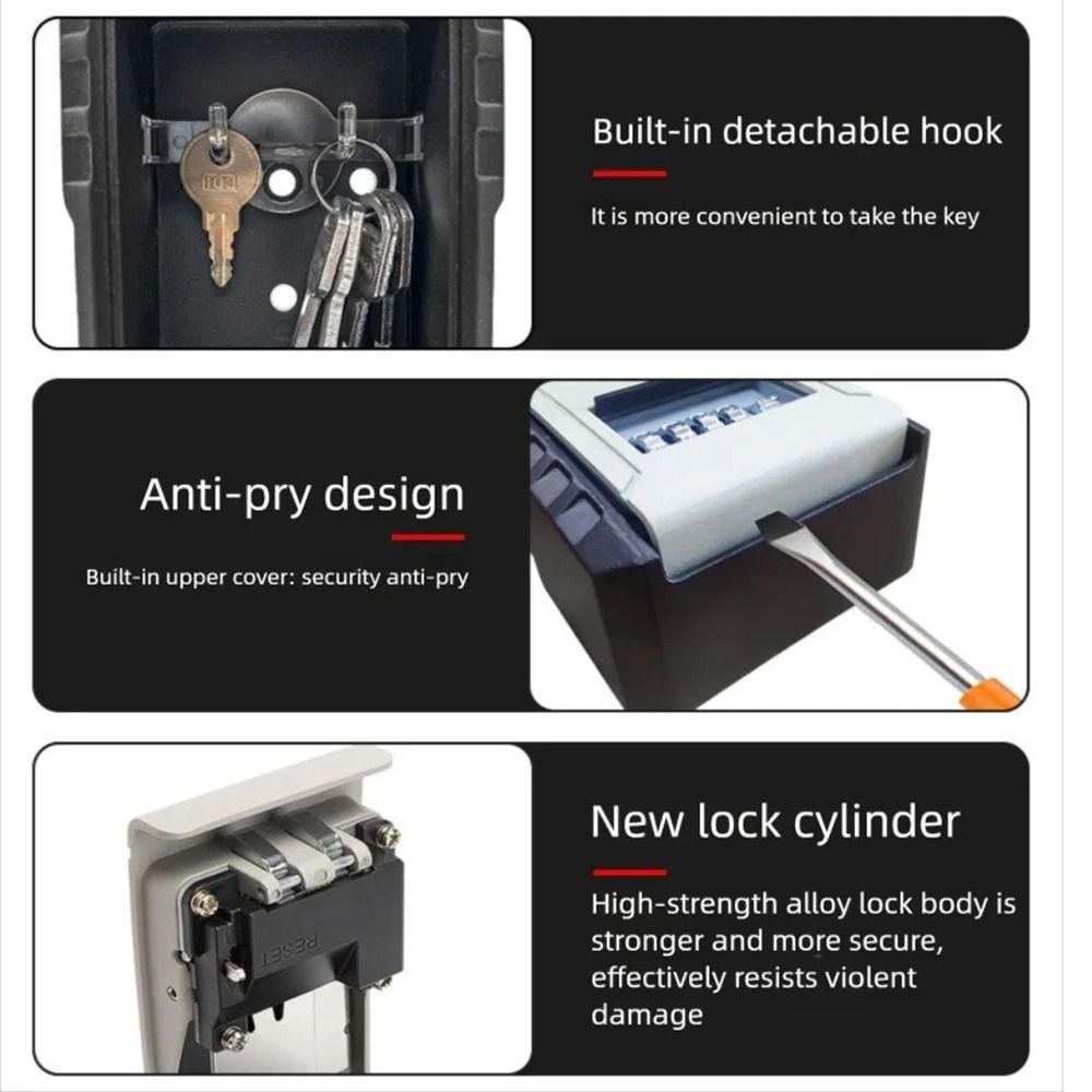 Large Capacity Combination Key Cabinet Metal Construction Zinc Zinc Alloy Padlock Key Case Office