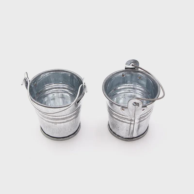 Dollhouse Mini Iron Bucket Laundry Basin Tinplate Plant Pot - Children's Portable Bucket