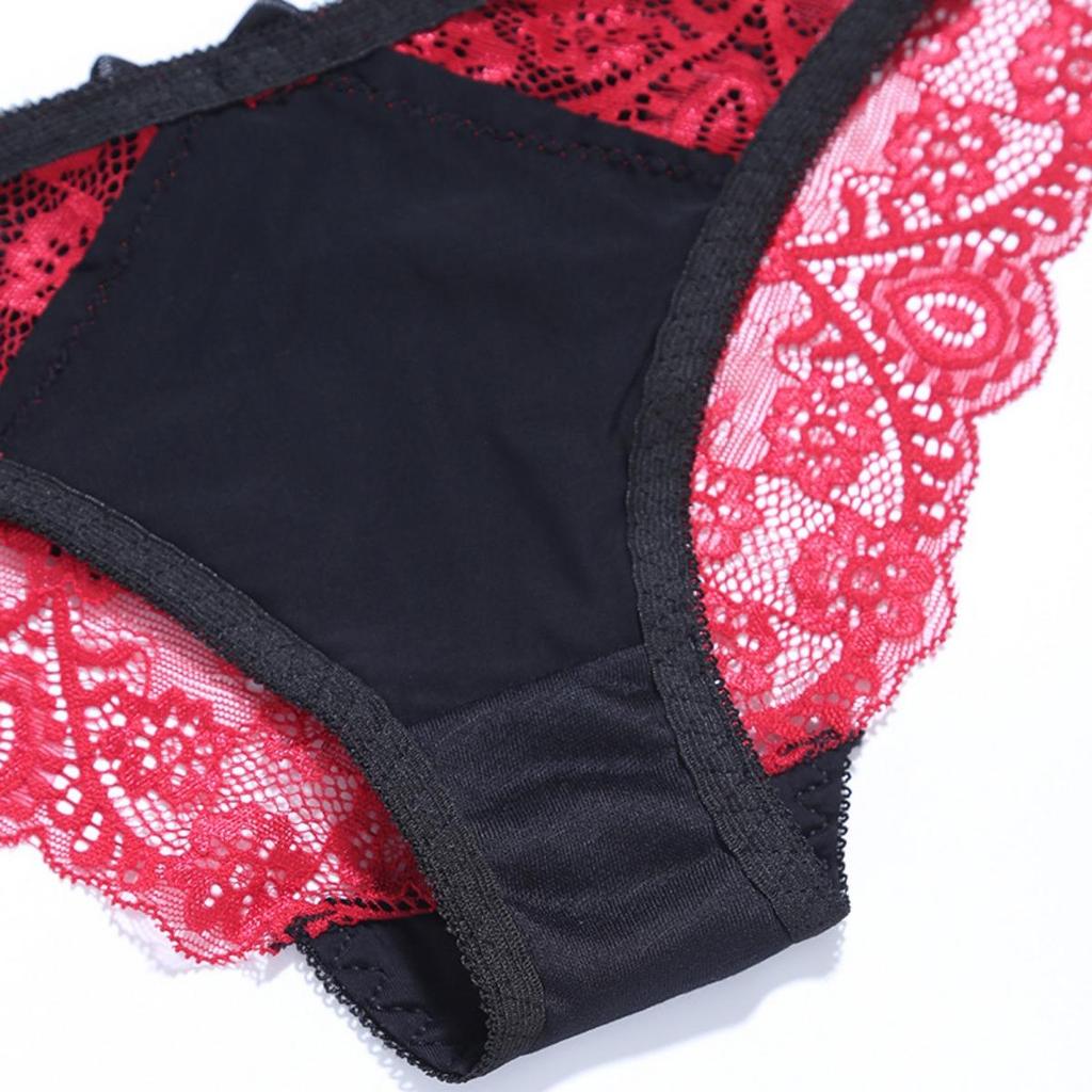 Bra Womens Lace Sexy Gathered Panties Set Bra Triangle Pants Adjustable Bra