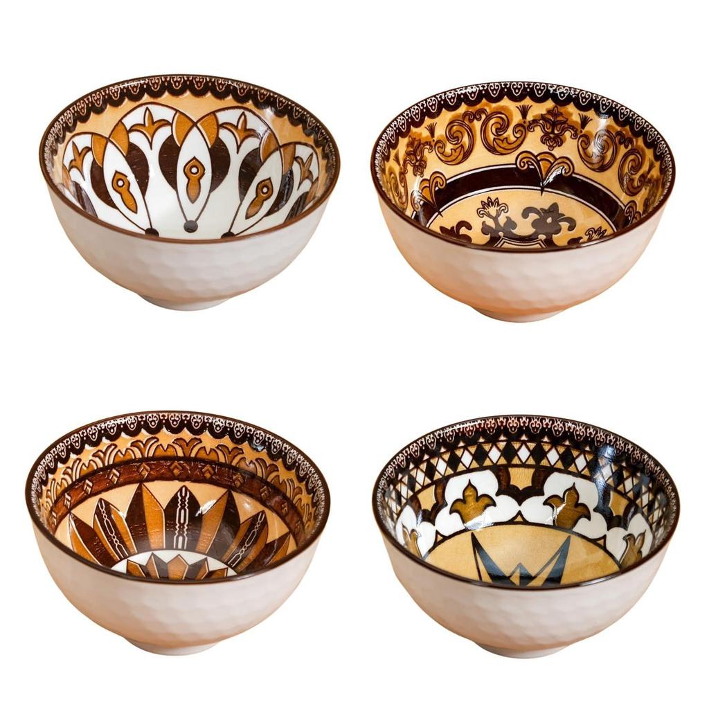 Ceramic Bowl for Snacks (300ml) - Dishwasher & Microwave Safe Bowl Set of 4, Multipurpose Serving Bowls Set for Rice, Dal, Fruits, Salad