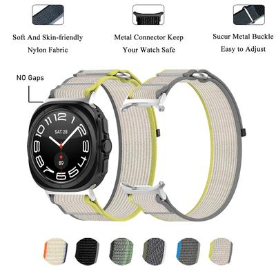 Full Cover Nylon Strap for Samsung Galxy Ultra 47mm Sport Stretchy Adjustable Accessoriesor for Galaxy Watch Ultra 47mm Strap