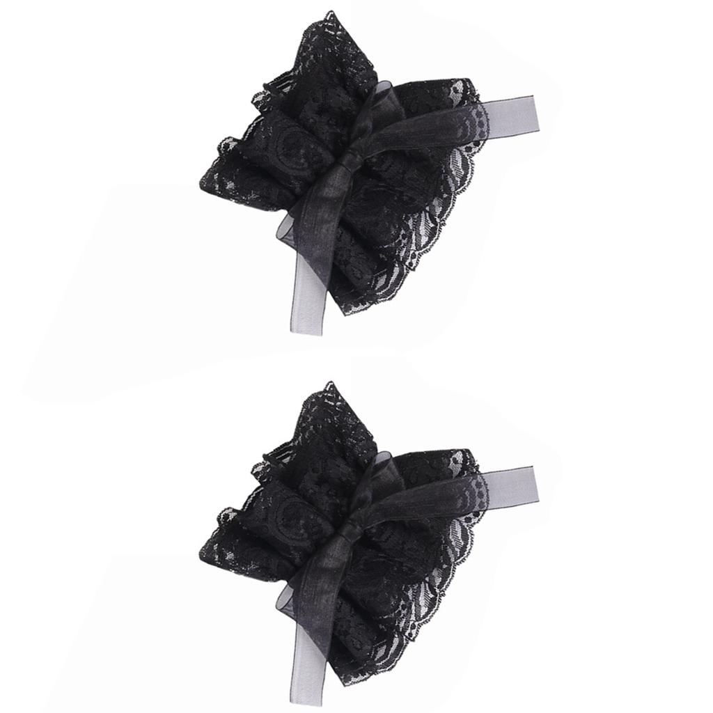 Halloween Kostüm Falsche Manschetten und mehrstufiges Rüschen-Spitzen Kolonial Jabot Kragen Set Viktorianische Koloniale Halsbedeckung für Partys