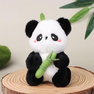 11 cm 2 az 1-ben aranyos bambusz cső Panda plüss Kawaii Tearful Panda töltött állat plüss szuper puha plüss panda kulcstartó