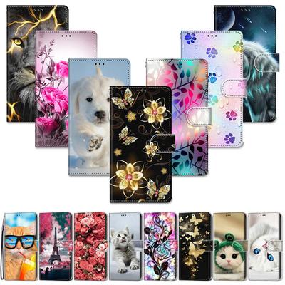Luxuriöse, bemalte Ledertasche im Brieftaschen-Stil, Schutzhülle für Xiaomi 14T Pro/Mi 12/11T Pro/12T Pro/13T Pro/Poco C65/Poco M6 Pro/Poco C40/Poco F4