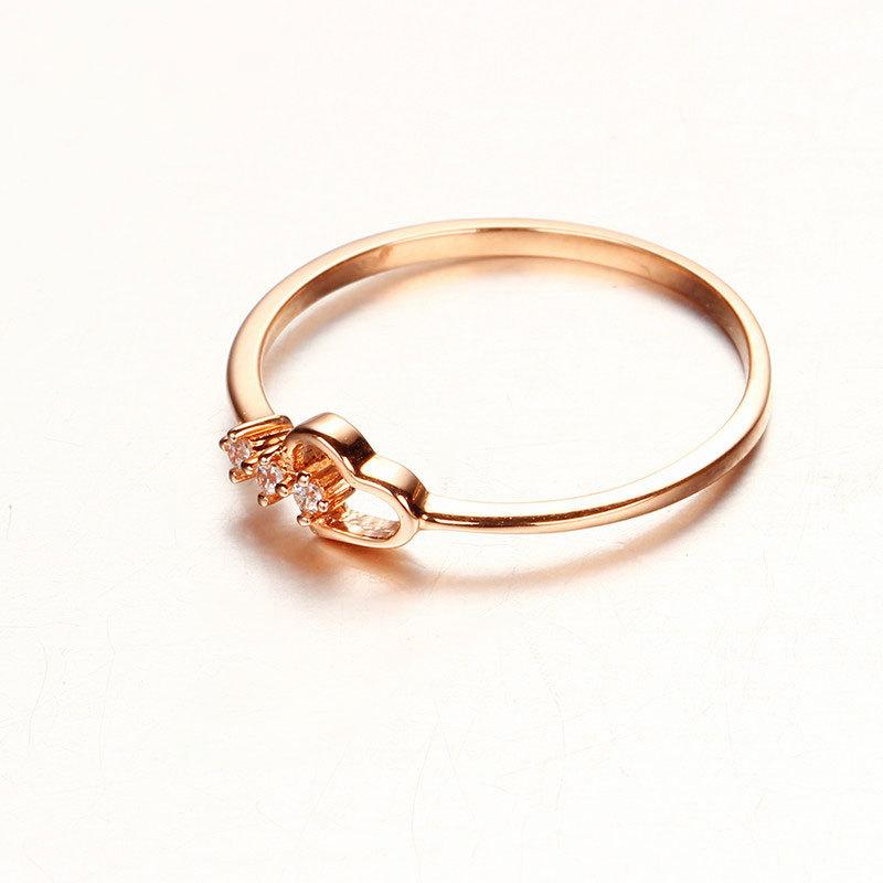 Color Gold Purple Gold Shining Love Ring Plated Rose Gold Simple Fashion Ring Live