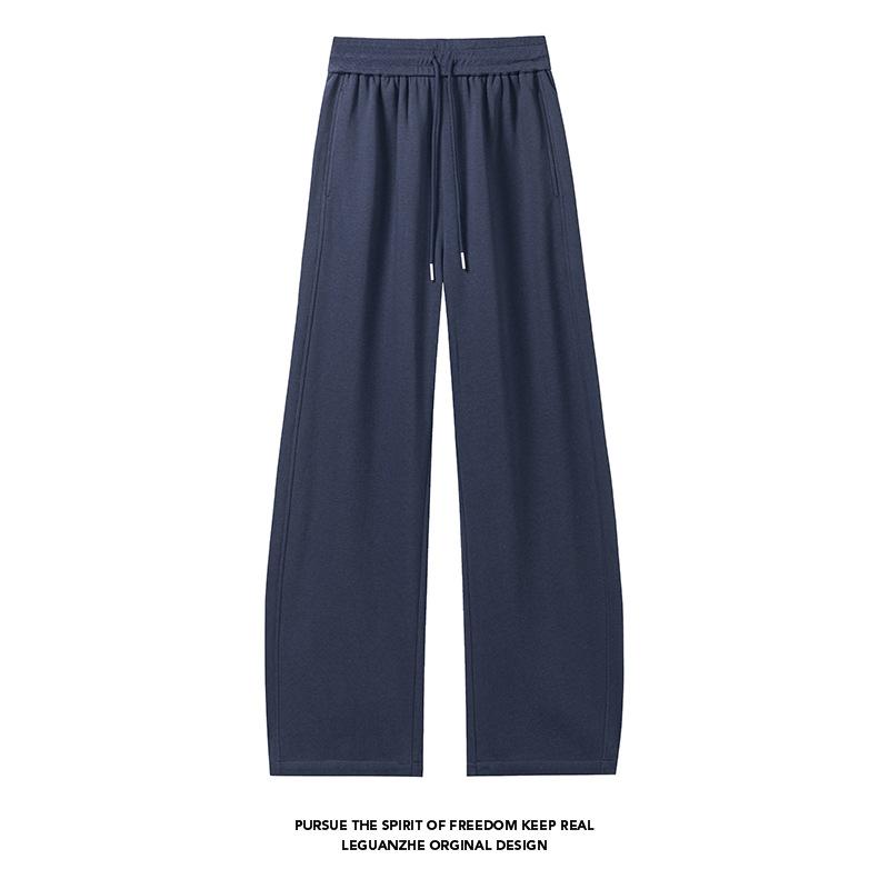 Men American Retro Lazy Style Loose Wide Leg Straight Casual Sweatpants